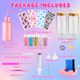 thumbnail image 5 of Snow Globe Tumbler Supplies ，25 Pcs DIY Glitter Snowglobe Cup Set– Includes 16oz Double-Wall Acrylic Tumbler, Cup Cradle, UV DTF Wraps, Craft Glitter & DIY Tools, 5 of 6