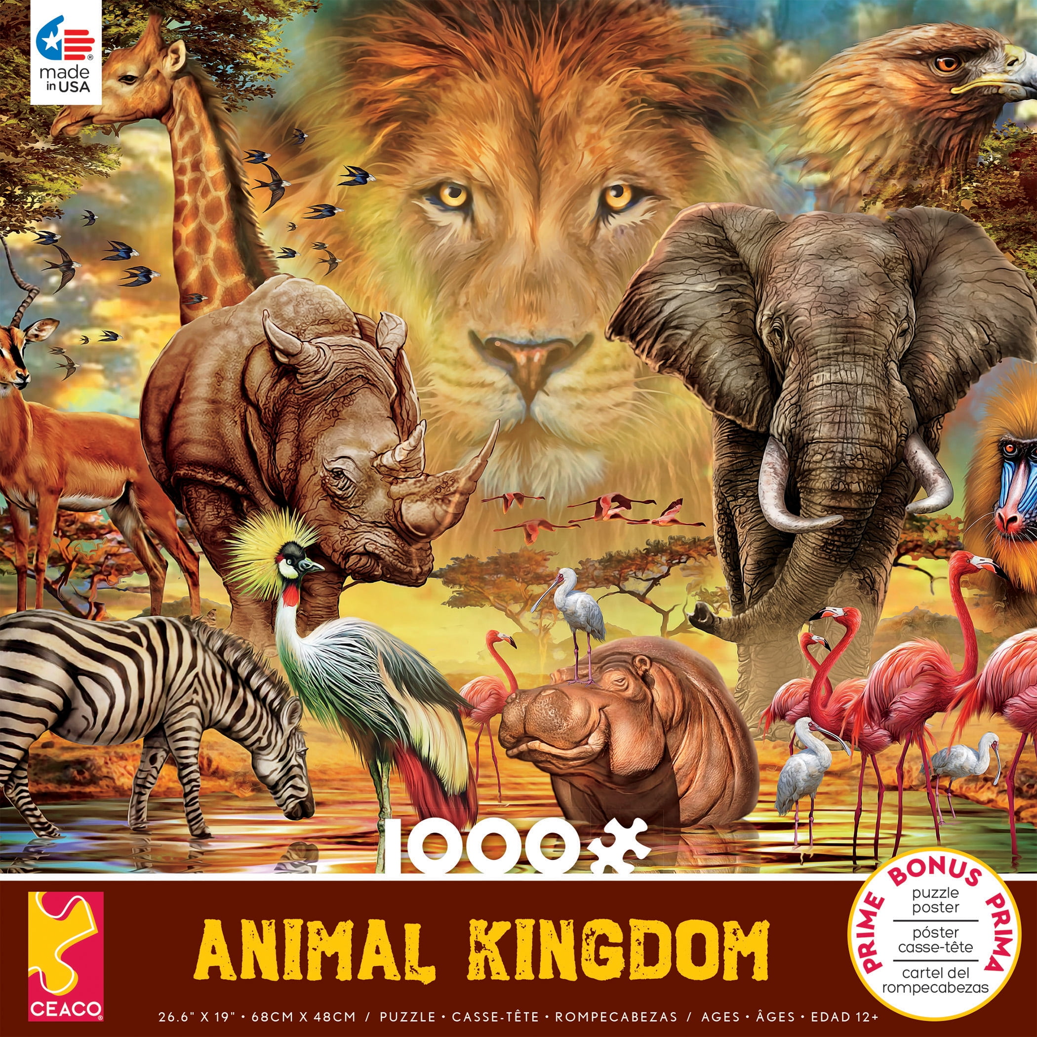 4000 Pieces Wooden Animal Puzzle for Adults-Thinking Lion-Puzzle Color Challenge Jigsaw Puzzles for Adults and Kids Education Gift