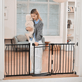 thumbnail image 4 of Fairy Baby Baby Safety Gate with Doorways,38"-47" Extra Wide Pressure Mount Pet Gate Black Metal, 4 of 11