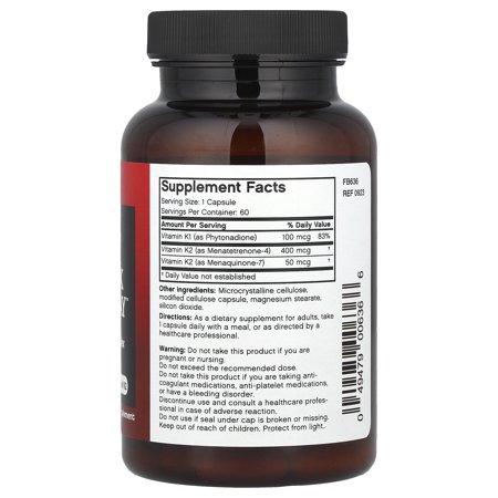 フューチャーバイオティクス ビタミンK トリプルプレイ サプリメント 60粒 カプセル Futurebiotics Vitamin K Triple Play 脂溶性ビタミン K1 K2 お取り寄せ