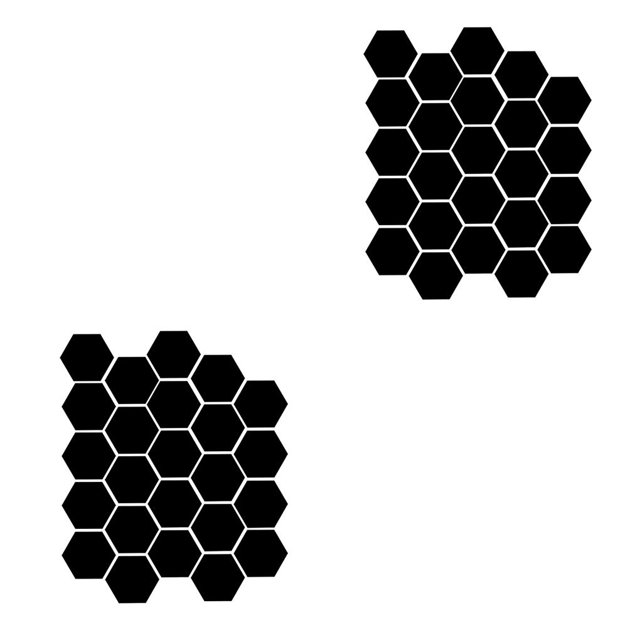 Bearachild Adhesivo de pared para el hogar de 24 piezas, calcomanías de fondo hexagonales acrílicas creativas, calcomanía de superficie de Negro 24 piezas 2Conjunto