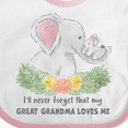 thumbnail image 4 of Inktastic I'll Never Forget That My Great Grandma Loves Me Elephants Boys or Girls Baby Bib, 4 of 4