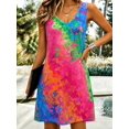 thumbnail image 2 of Butterfly Ombre Print Dress, Women's Casual Vacation Daily Wear, Sleeveless V-Neck Dress Summer Elegant, 2 of 6