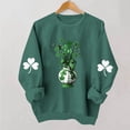 thumbnail image 4 of LEKWK St Patricks Day Women Leopard Print Hearts Long Sleeve Tops Crew Neck Sweater Tops Casual Tops Plaid Pattern Lounge Wear, 4 of 6