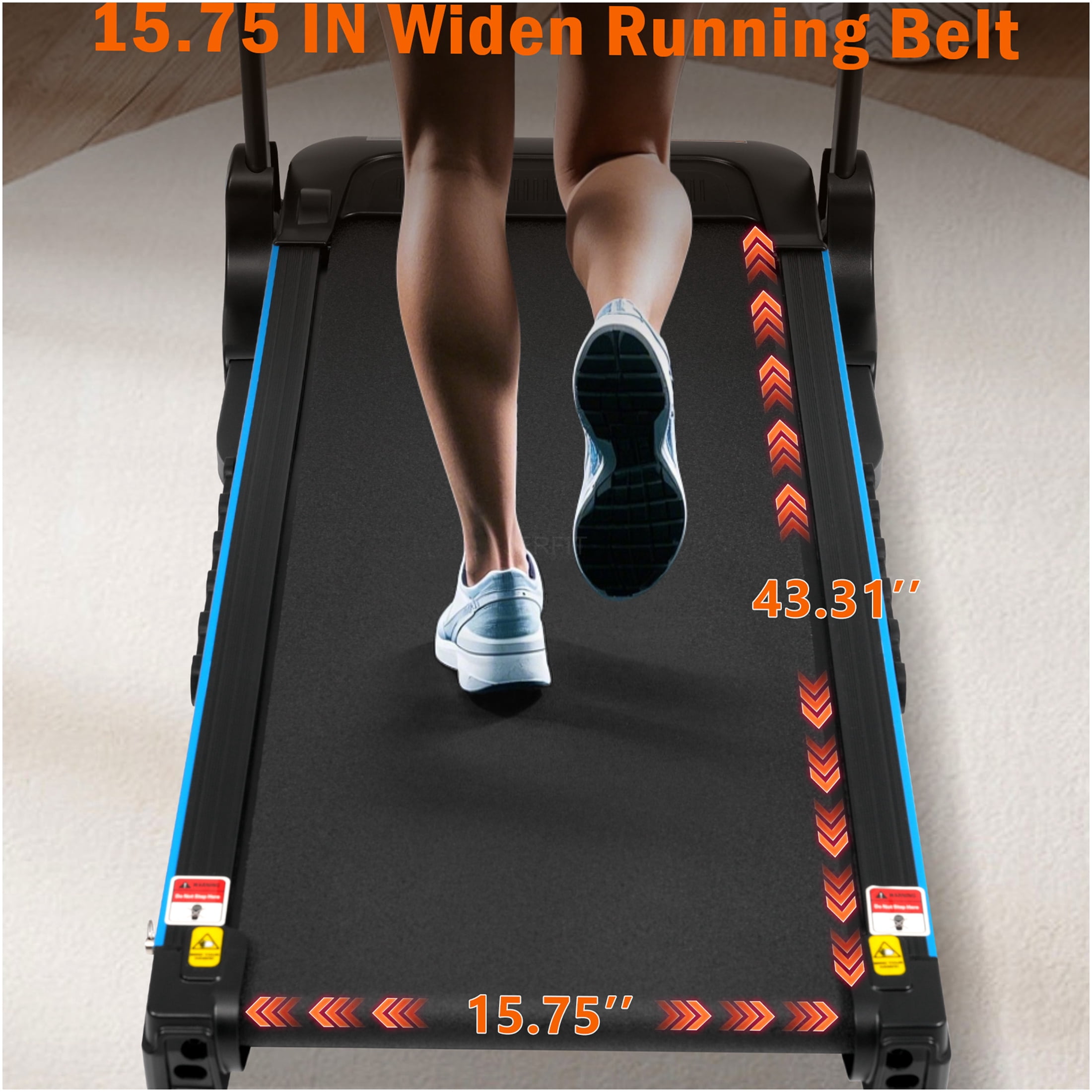 JERFIT Auto-Folding Incline Treadmill for Home, 3.0HP Quiet Motor, 10MPH, 350LBS Capacity, Bluetooth Speaker, USB/Type-C Charging, Compact for Small Spaces