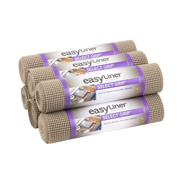 EasyLiner Select Grip 12 in. x 10 ft. Brownstone Shelf Liner, 6 pack