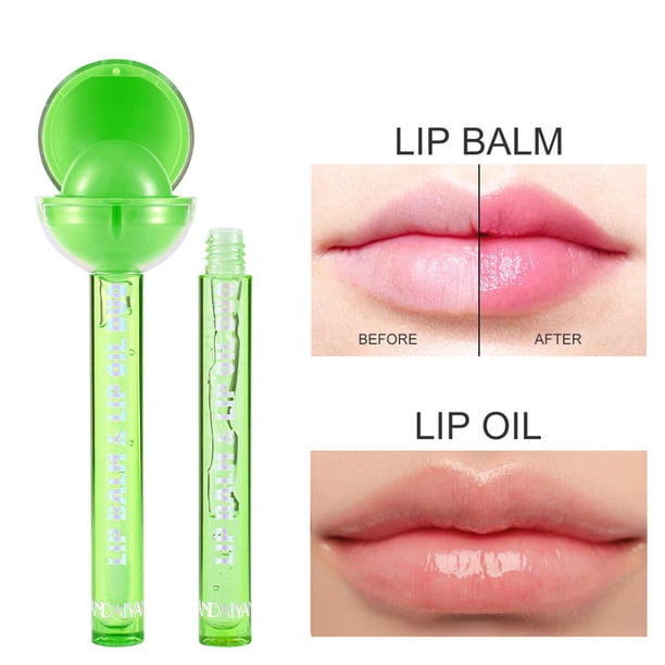 Brillo labial Hidratante Mujeres Niñas Cristal Natural Larga duración Bálsamo labial Tinte labial para secos Lápiz labial Lip Verde Colco Bálsamo labial hidratante