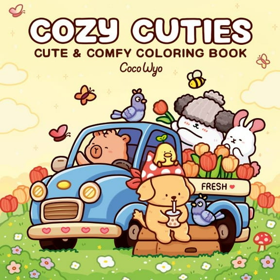 Pre-Owned Cozy Spaces Coloring Cozy Cuties: Coloring Book for Adults and Kids, (Paperback)