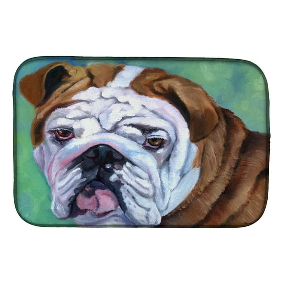 Caroline's Treasures Admiral the English Bulldog Dish Drying Mat