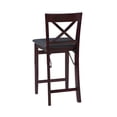 thumbnail image 4 of Wooden Folding Counter Stool With Cushion Seat and X Shape Back, Brown-Saltoro Sherpi, 4 of 12