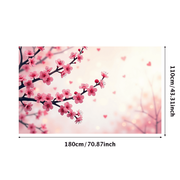 Cherry Blossom Photography Decoration Backdrop Scenic Custom Banner for Parties Weddings Showers Events Wall Spring Background Decor Floral Display