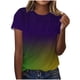 thumbnail image 2 of Xuyuer Happy Mardi Gras Shirt Womens Mardi Gras Day Heart Tshirt Tuesday Carnival Tee New Orleans Party Short Sleeve Casual Short Sleeve Tops Holiday Bleached Short Sleeve Tops, 2 of 5