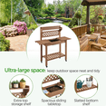 thumbnail image 6 of Renwick Rolling Garden Potting Bench with Sliding Tabletop & Open Storage Shelf, Brown, 6 of 9