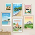 thumbnail image 4 of Póster de viaje de Francia, Estrasburgo, París, Marsella, Milán, Italia, pintura en lienzo, arte de pared de Grecia, decoración del hogar, decoración de la sala de estar como regalo, 4 of 5