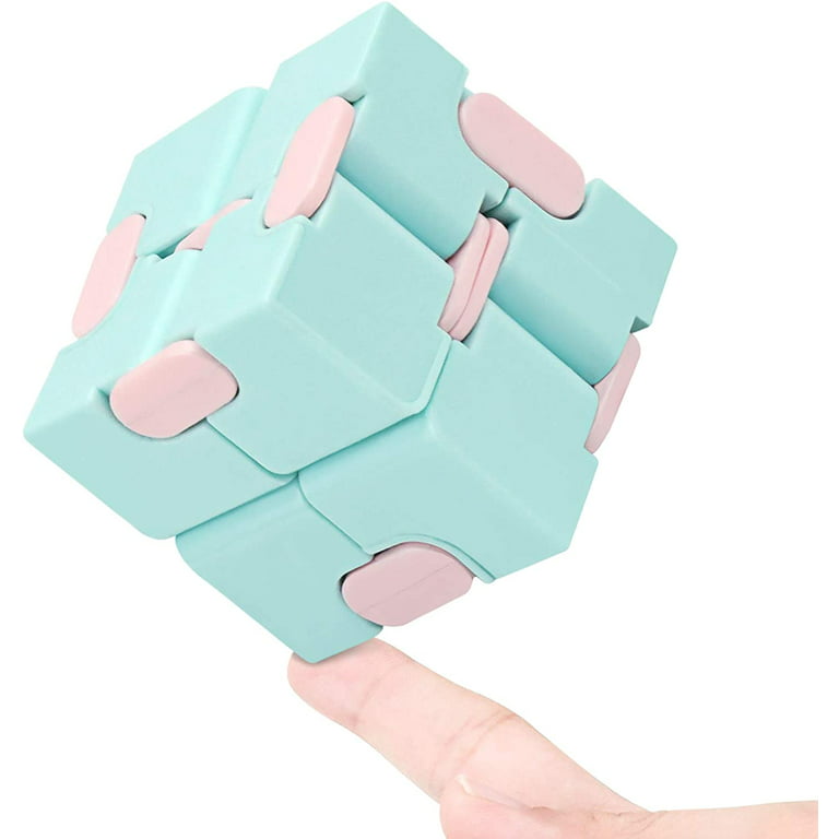 Fidget Toys-Stress Relief and Anti Anxiety Toys for Kids and Adults-Cute  Mini Infinity Cube,Cute Mini Unique Gadget for Anxiety Relief and Kill Time  -Blue 