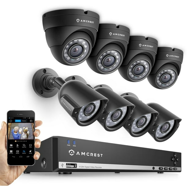 Amcrest 960H 8CH 1TB DVR Security Camera System w/ 4 x 800+ TVL Bullet