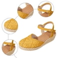 thumbnail image 6 of Espadrilles for Women Woven Closed Toe Wedge Sandals Vintage Footbed Ankle Strap Slingback Heels Breathable Summer Dress Shoes Yellow Size 8, 6 of 6