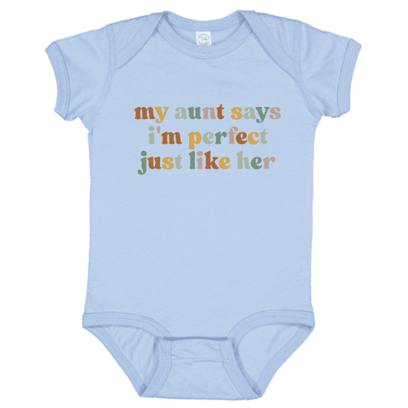 Bubvorie My Aunt Says I’m Perfect Baby Bodysuit, Funny Infant Shirt for Baby Girl, Cute Newborn Baby Gift