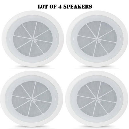 - (4) Pyle PDICS6 6.5-Inch Full Range In-Ceiling Flush Mount Enclosure Speaker System - Free Shipping