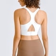 thumbnail image 4 of Sujetador deportivo de alto impacto, diseño de espalda hueca sin aros, almohadillas extraíbles, ropa deportiva para gimnasio, color blanco, talla XL, 4 of 6