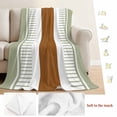 thumbnail image 5 of Sage Green Farmhouse Throw Blanket for Couch, Soft Lightweight Flannel Fleece Blanket, Green Brown Striped Microfiber Plush All Season Decorative Blankets Gifts for Sofa Bed 60"x80", 5 of 9