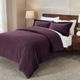 thumbnail image 3 of Superior Solid Cotton Flannel Duvet Cover Set, Full/ Queen, Purple, 3 of 10