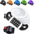 thumbnail image 1 of cadenas Pour Vlo (blanc), Cadenas Cble Avec Code 5 Chiffres Pour Vlo, Scooter, Moto, Portes De Vlo Et Chariots Vlo, 1 of 5
