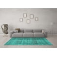 thumbnail image 3 of Ahgly Company Indoor Square Persian Turquoise Blue Traditional Area Rugs, 7' Square, 3 of 4