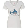 thumbnail image 3 of Inktastic Shark Dinner Women's V-Neck T-Shirt, 3 of 5