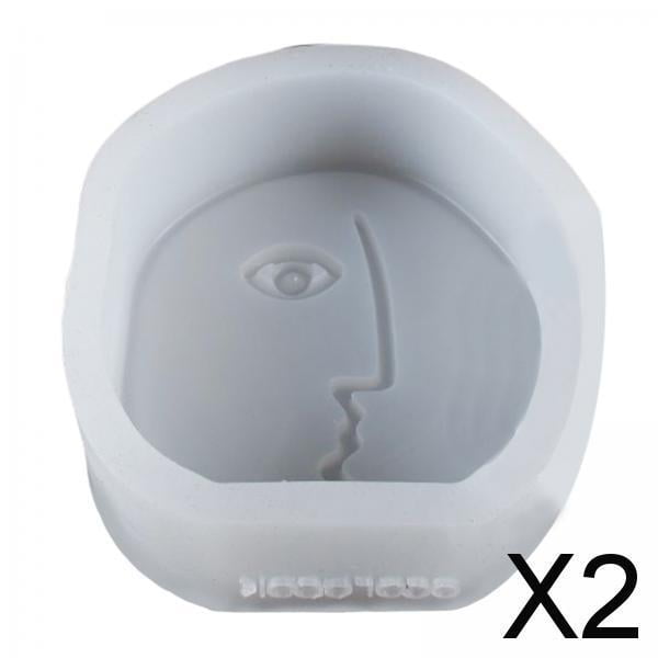Molde de silicona para cara abstracta Soledad 2 piezas redondo Irregular
