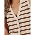 thumbnail image 2 of Vest for Women Striped Dressy Tops Cropped Tank Tops 2024 Summer Sleeveless Button Up Cardigan Sweater Vests, 2 of 6