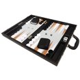 thumbnail image 1 of Silverman y compañía. Juego de backgammon premium de 16 pulgadas, tamaño mediano, tablero negro, blanco y puntos de ron Silverman & Co. 730699629328, 1 of 1