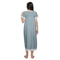 thumbnail image 3 of Moomaya Printed Short Sleeve Maxi Nightdress Button Down Cotton Sleepwear Gown, 3 of 6
