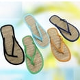 thumbnail image 6 of Leozcaa Women's Bamboo Flip Flop Non Slip Lightweight Indoor Summer Beach Sandals Woven Straw Slippers, 6 of 6