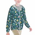 thumbnail image 2 of Cauagu Floral Print Sun Protection Jacket for Teen,Full-Zipper Long Sleeve Sun Shirts with Pockets UV Hoodie Shirts Outdoor Athletic Jacket-Medium, 2 of 7