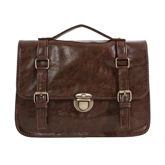 Fgnfyis School Backpack Student Autumn Winter Buckle Mailman College Style Commuting Briefcase Crossbody Kids Backpack Brown