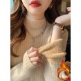 thumbnail image 2 of Suéter de invierno de cuello alto para mujer, Jersey elegante grueso con forro de terciopelo, Jersey de punto de lana, Jersey ajustado, Jersey, prendas de punto, 2 of 5