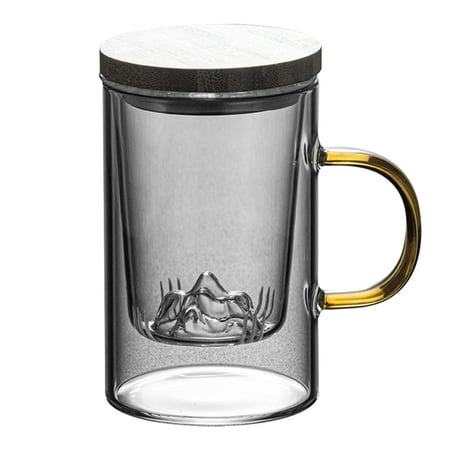 

Tea Cup Glass Water Mug Lidded Office Drinking Cup Coffee Mug Drinks Cup 400ml