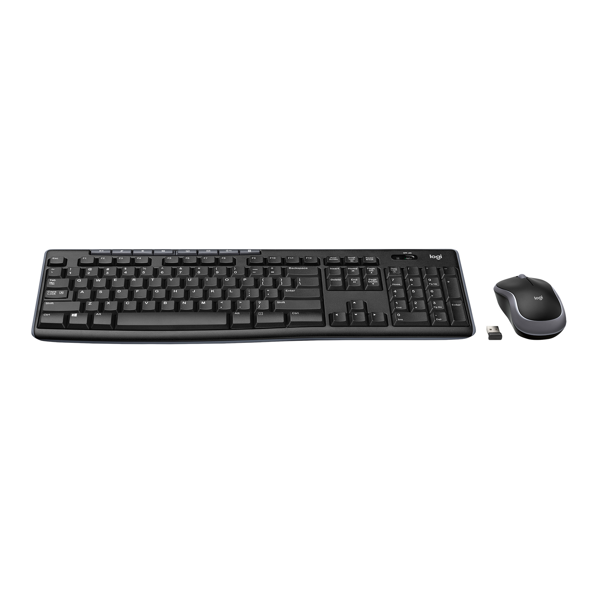 Logitech Wireless Keyboard and Mouse Combo for Windows, 2.4 GHz Wireless, Compact Mouse, 8 Multimedia and Shortcut Keys, 2-Year Battery Life, for PC, Laptop - image 2 of 6