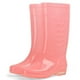 thumbnail image 1 of Botas de lluvia altas, antideslizantes, impermeables, de PVC, transparentes, con funda de algodón de felpa, para mujer adulta, color rosa 37, 1 of 5