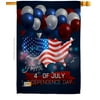 Angeleno Heritage H137156-BO July 4th Independence Day Americana Fourth of Impressions Decorative Vertical 28" x 40" Double Sided House Flag