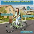 thumbnail image 3 of FICISOG 7 Speed Womens Bike with Rattan Basket & Lock, 24/26 inch Beach Cruiser Bike for Women, Womens Commuter Bicycle Lightweight City Bikes for Adults Ladies, 3 of 8