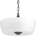 thumbnail image 2 of Progress Lighting, Leap Collection, 2-Light Semi-Flush, Brushed Nickel, Etched Glass Shade, 2 of 7