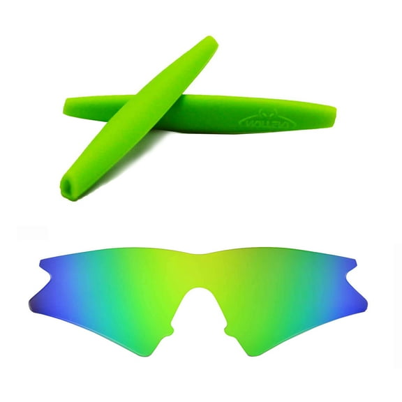 Walleva Emerald Polarized Lenses And Green Earsocks For Oakley M Frame Sweep Sunglasses