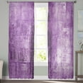 thumbnail image 3 of Purple Semi Sheer Curtains 96 Inch Length 2 Panels Set, Retro Oil Painting Modern Abstract Art Aesthetics Sheer Kitchen Curtain Privacy Voile Window Curtain for Living Room Bedroom Rod Pocket Drapes, 3 of 7