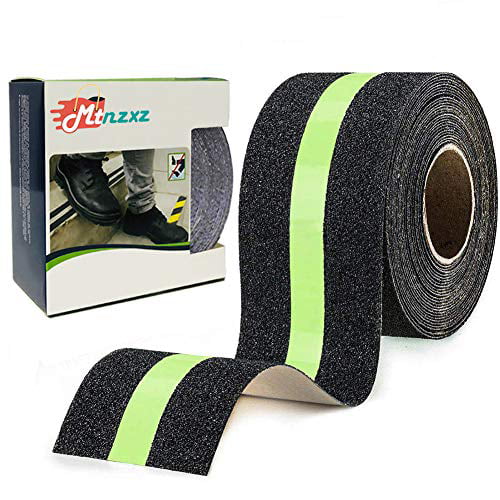 USA Made Traction Tape Anti-Slip Tape SKID GUARD Outdoor Stair Treads Non-Slip 3x17 in. Ladders 1/4 in Grip Tape for Stairs Steps 5-Pack Reflective Stripe Pre-Cut Stair Grips for Ramps