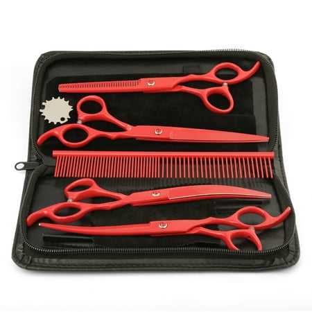Professional Salon Barber Scissors Tools Kit For Pet Grooming Baking Finish Stainless steel (6CR) Hairdressing Shears (Best Professional Barber Kit)