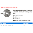 thumbnail image 2 of Front Wheel Hub Assembly - Compatible with 2017 - 2019 Ford F-350 Super Duty 4WD - Moog, 2 of 2