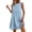 Blue, variant on Summer Women's Sleeveless Mini Peplum Dress red Round Neck Loose Cut Daily Outdoor