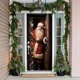 thumbnail image 4 of Sahpxhe Christmas Decorative Door Cover, Beautiful Durable Christmas Balls and Santa Claus Background Door Cover for Xmas Party Decorations 35.43x70.87 Inch Multicolor, 4 of 9